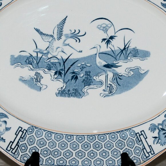 Blue And White Johnson Bros Geneva Serving Platter | Vintage Geneva Patter - Picture 2 of 12